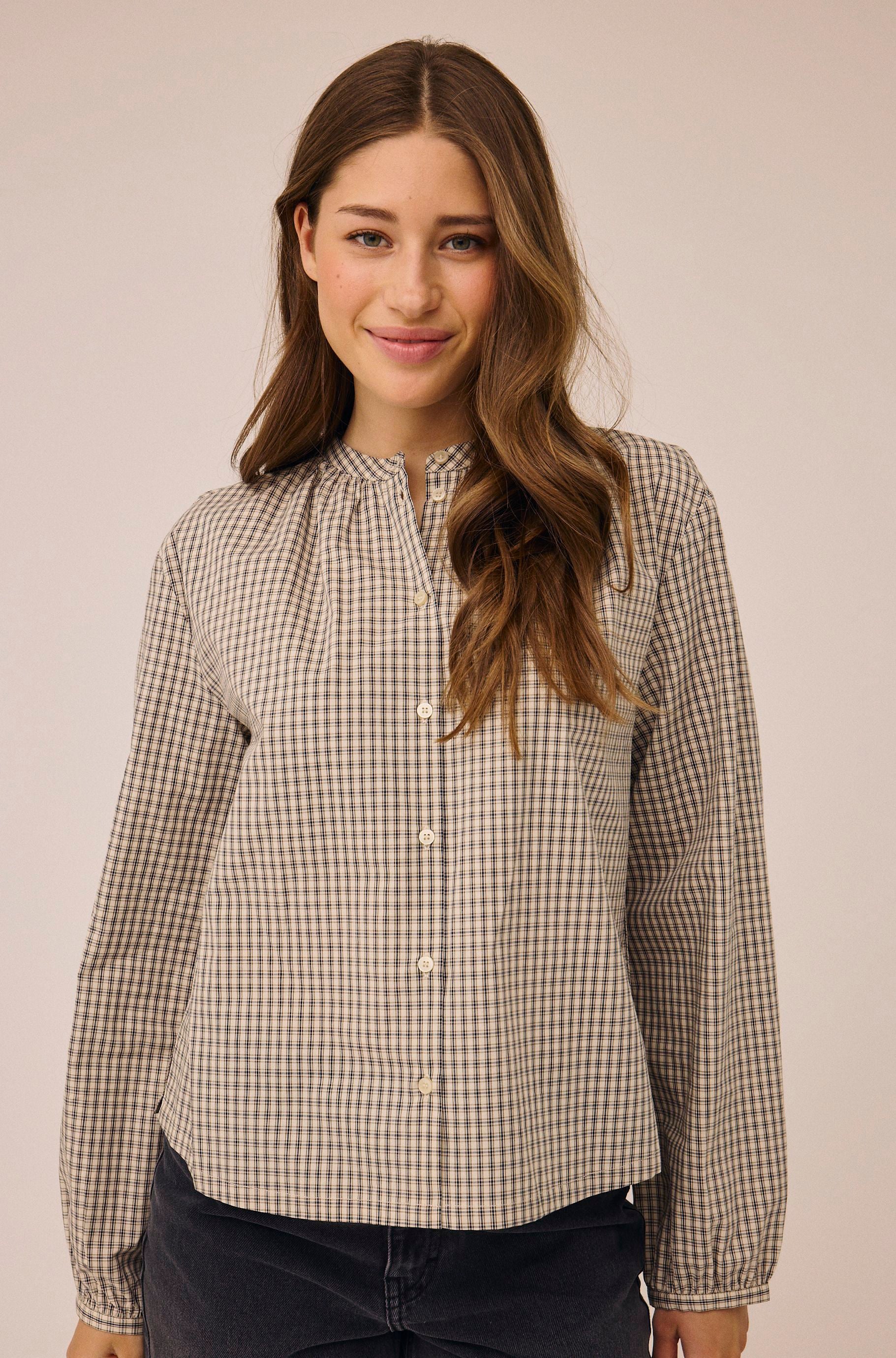 Ellen 3 Check Cotton Shirt 100% Cotton Gots