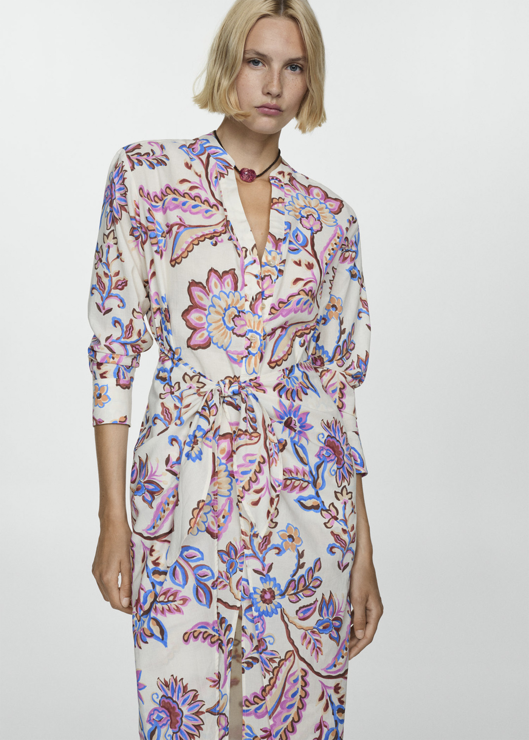 Floral Print Dress With bow