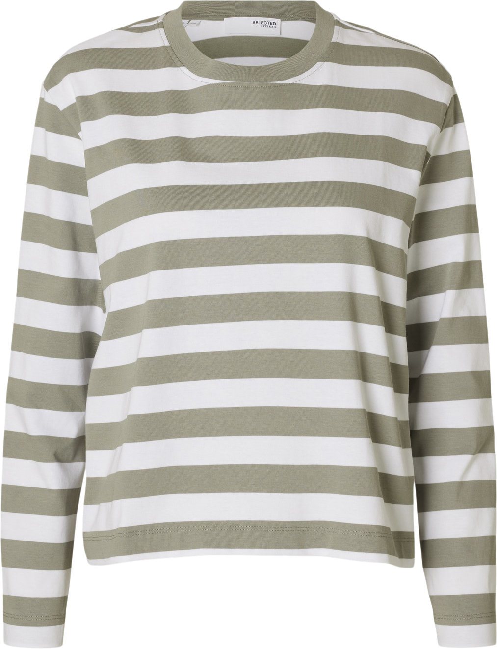 Slfessential LS Striped Boxy TEE NO