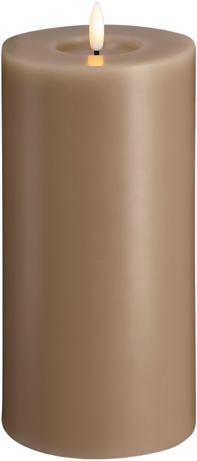 Moods & More LED Pillar Candles, Silk, Melted, Sand, 99×20