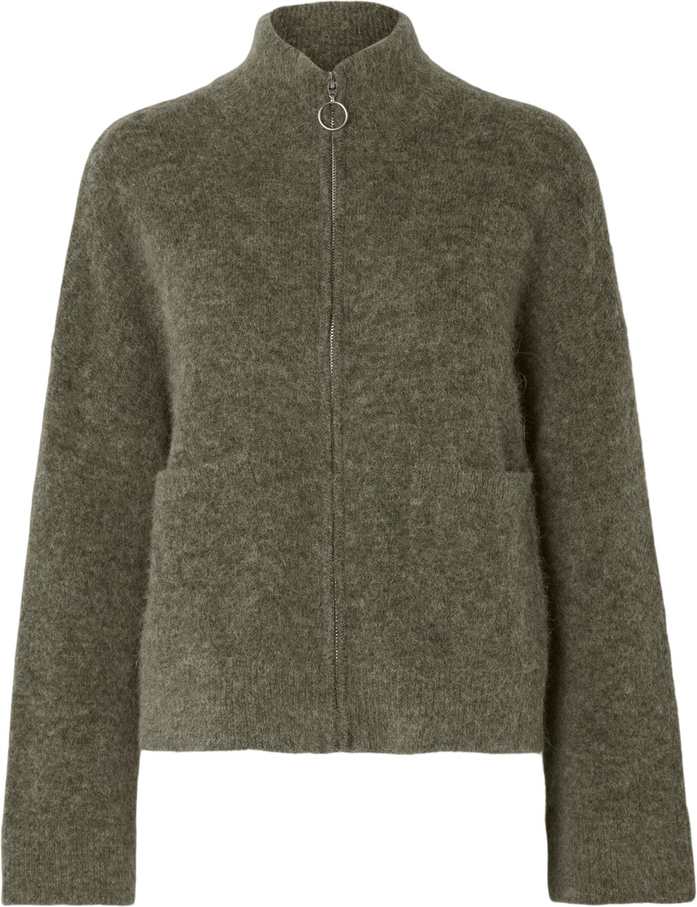 Slfsia RAS LS Wool Knit Zipper Cardigan