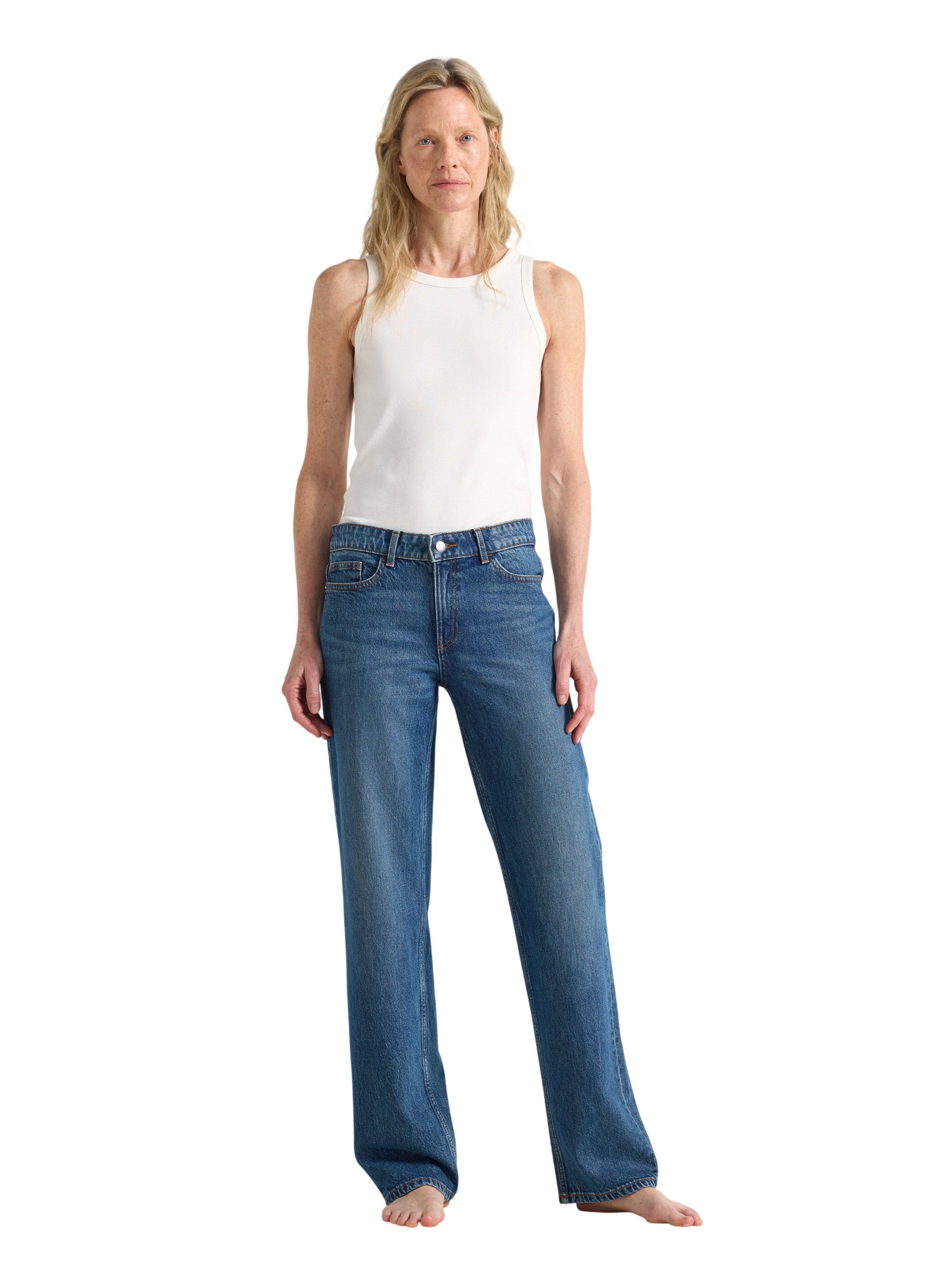 Straight Nea Jeans med Lätt Stretch