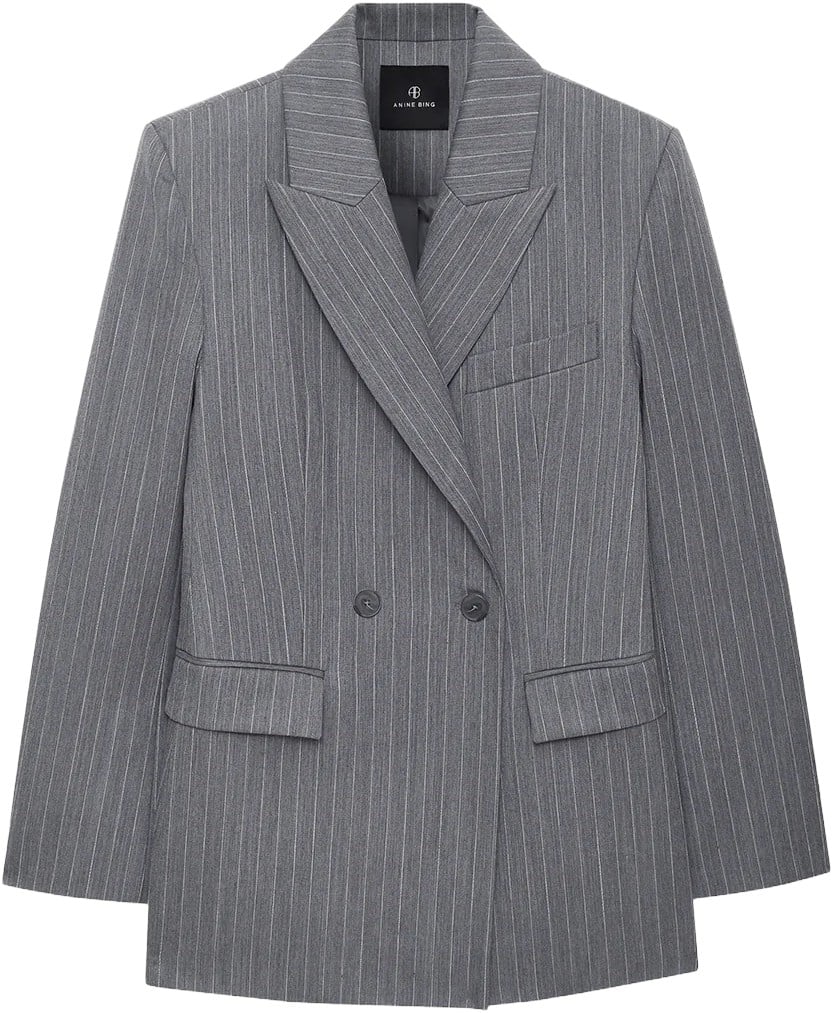 Tiphaine Blazer Light Grey Pinstripe