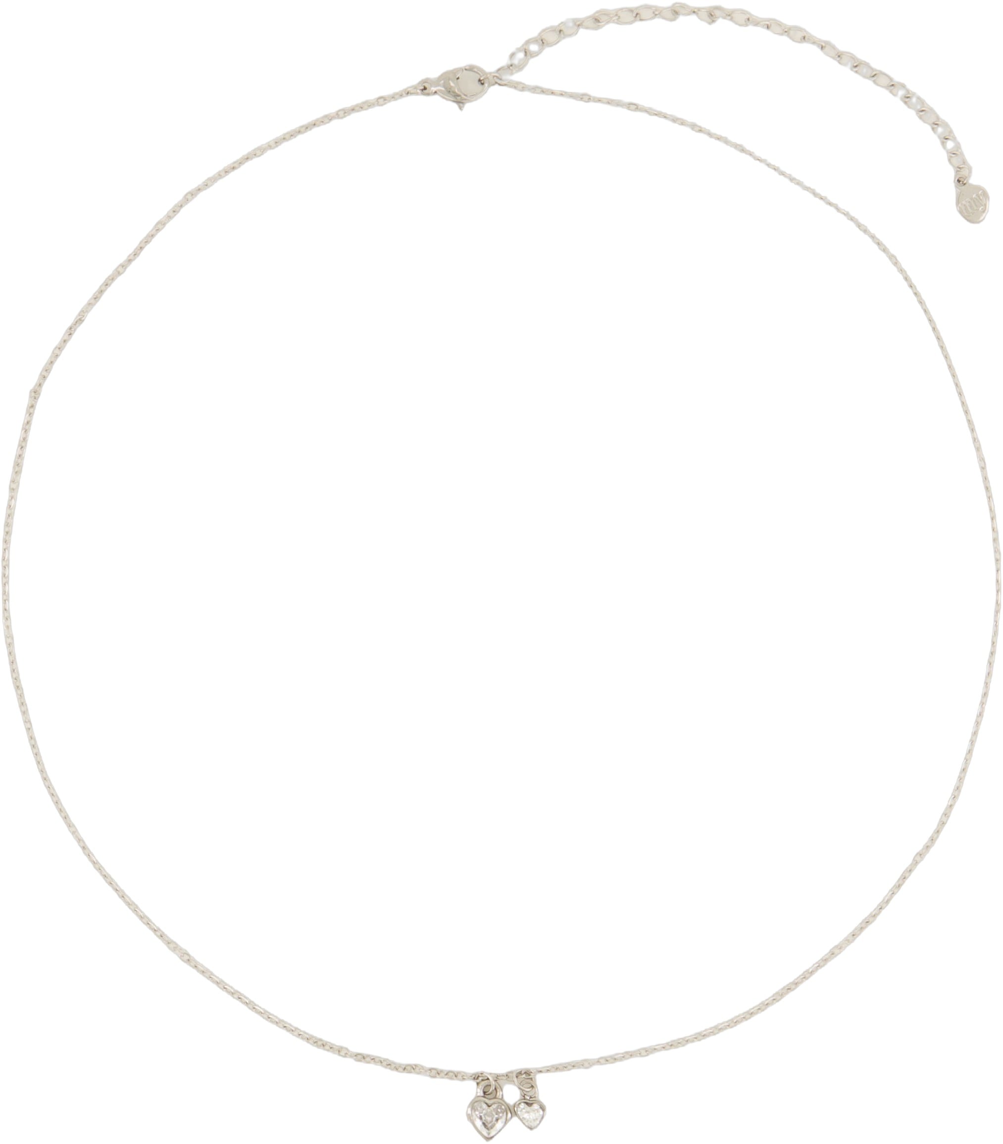 Two Rhinestone Heart Necklace