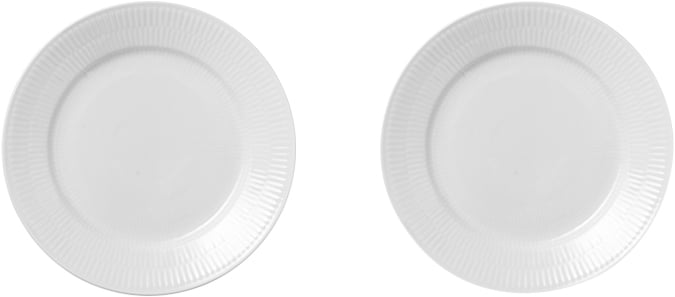 Hvid Riflet 2pak Tallerkner 22 cm