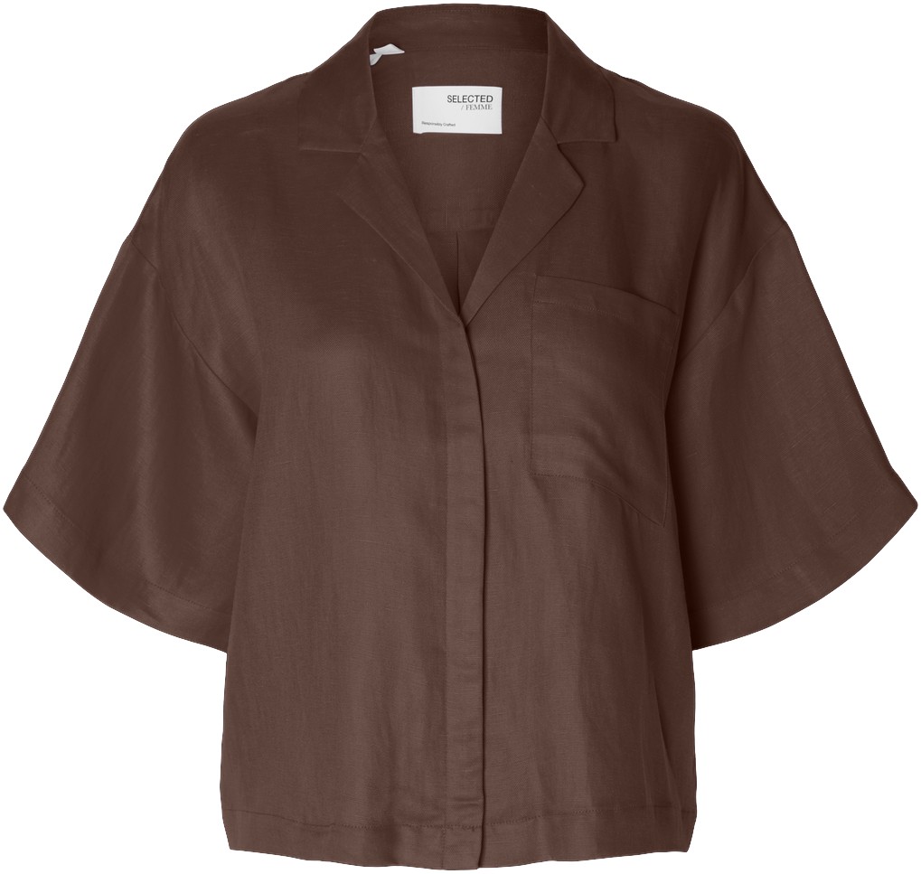 Slflyra 2/4 Boxy Linen Blend Shirt