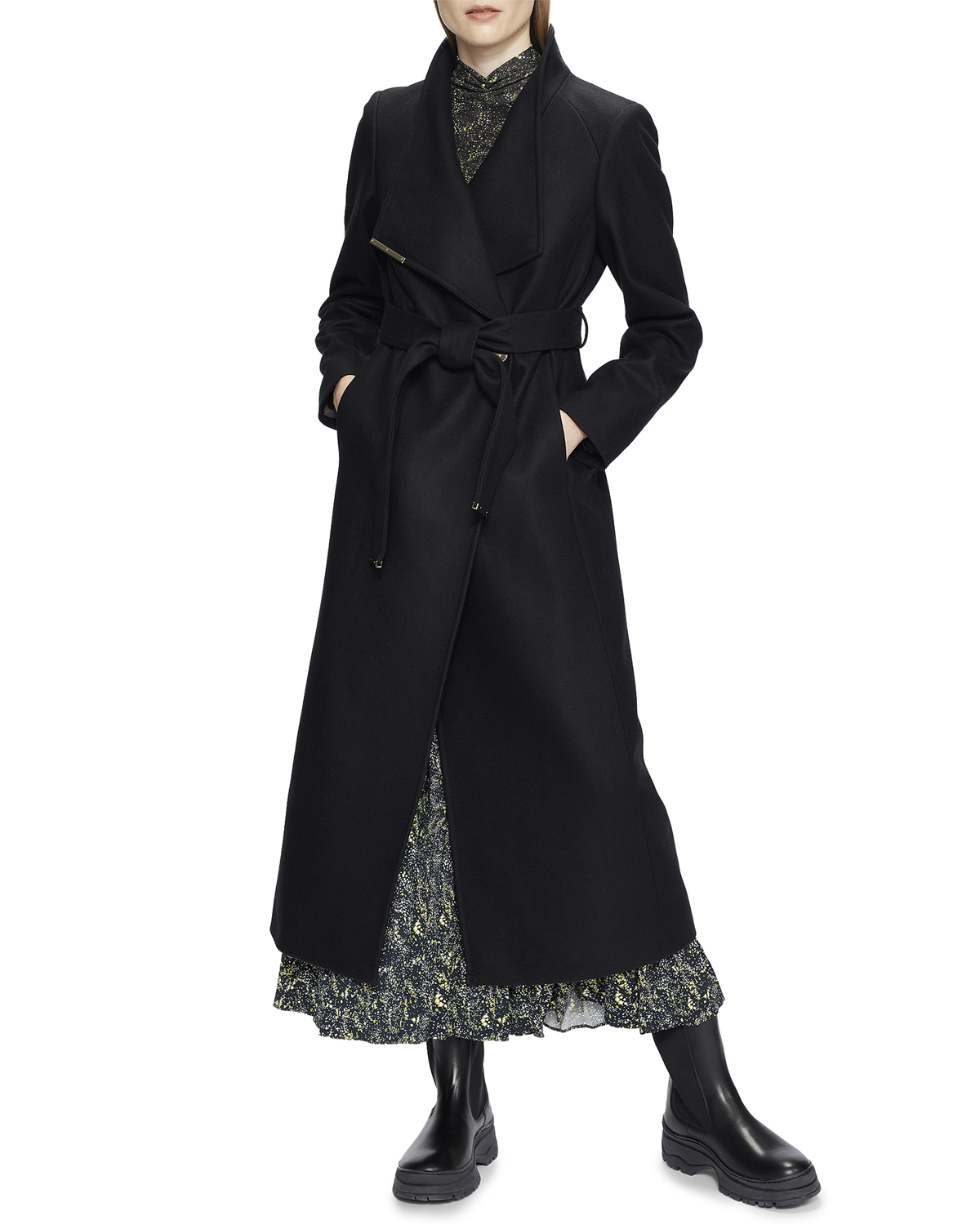 Rosell Long Length Wool Wrap Coat