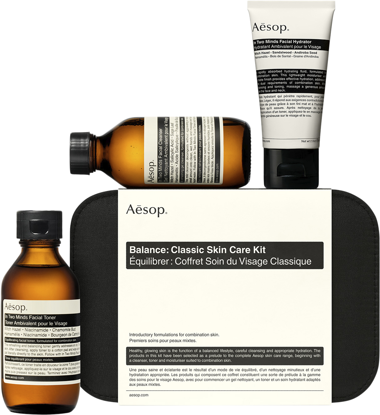 Aesop Balance Classic Skin Care Kit Til Kombinationshud