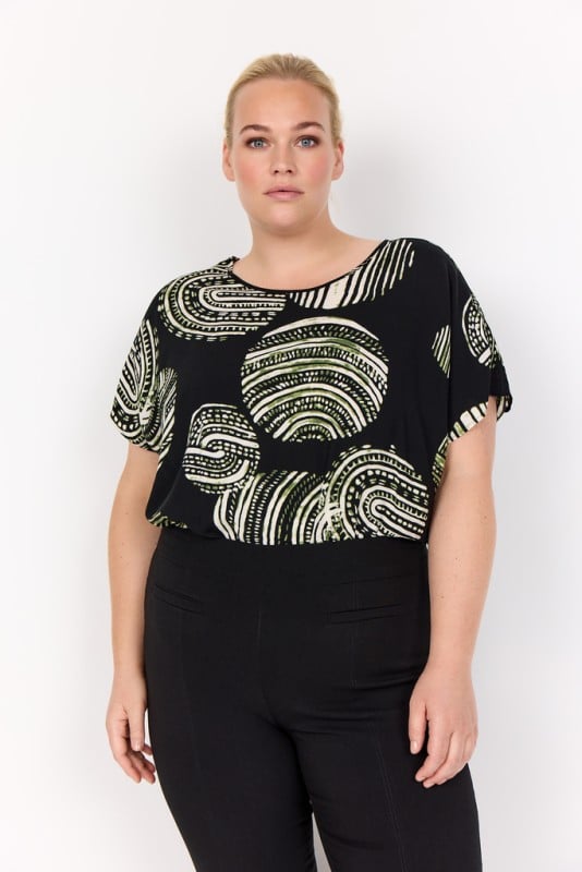 Curvy Wamedine 1 Bluse Sort