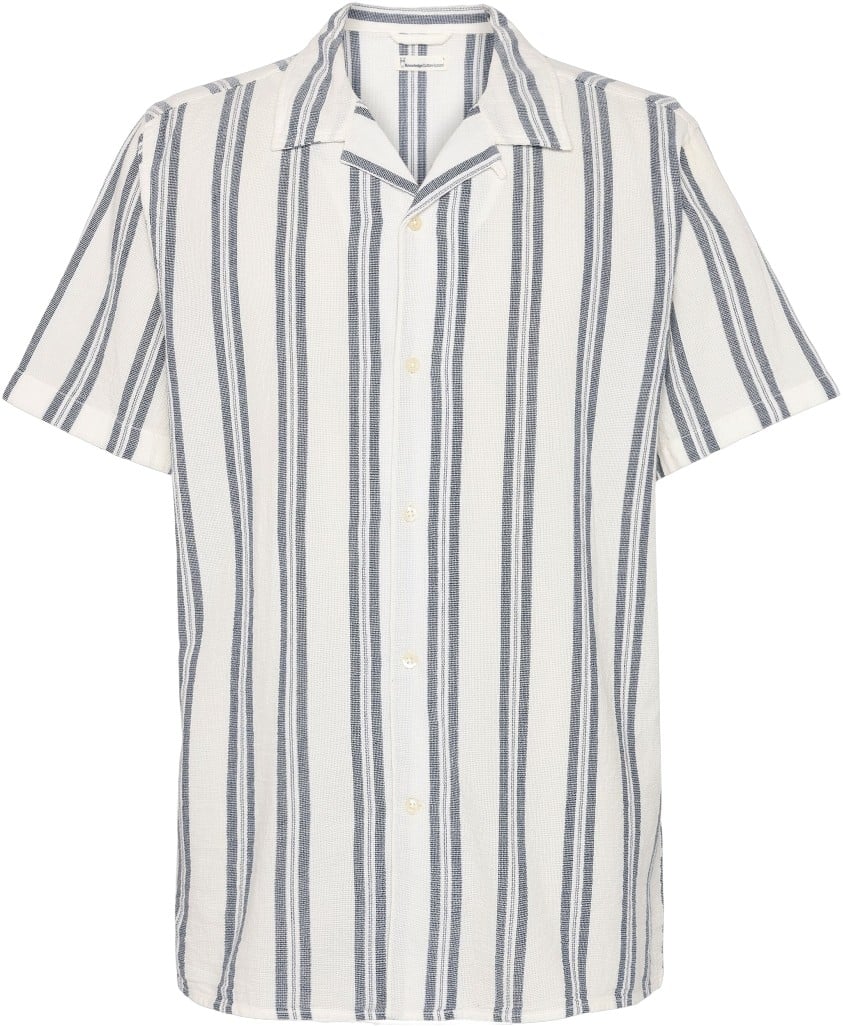 Box Short Sleeve Striped Cotton Shirt Gots/vegan