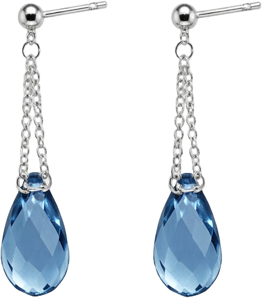 Sika Earrings Demin Blue Crystal Silver