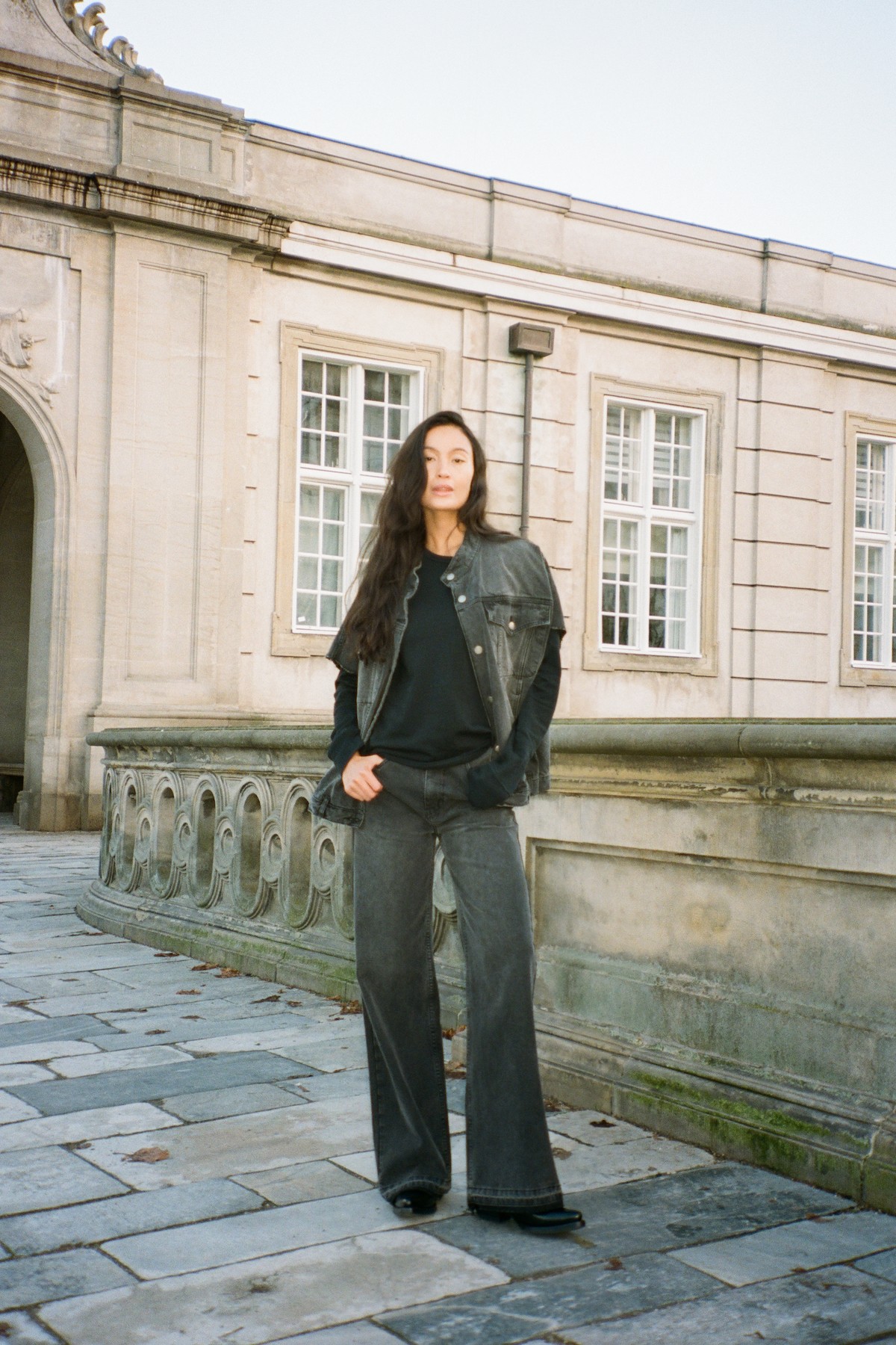Denim Black Straight Pants Fellin