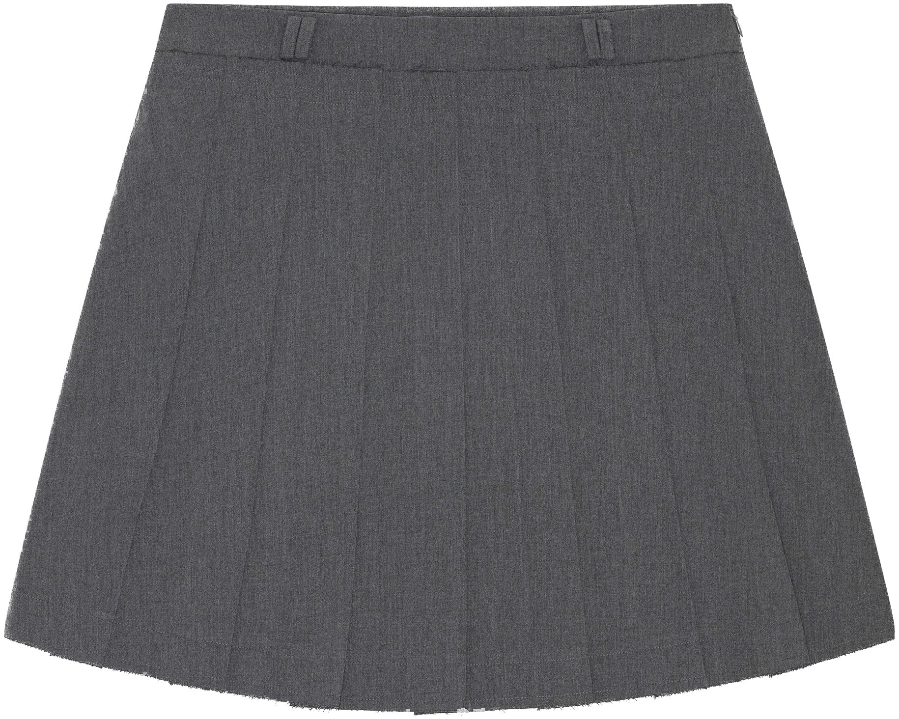 Raw Hem Pleaded Skirt