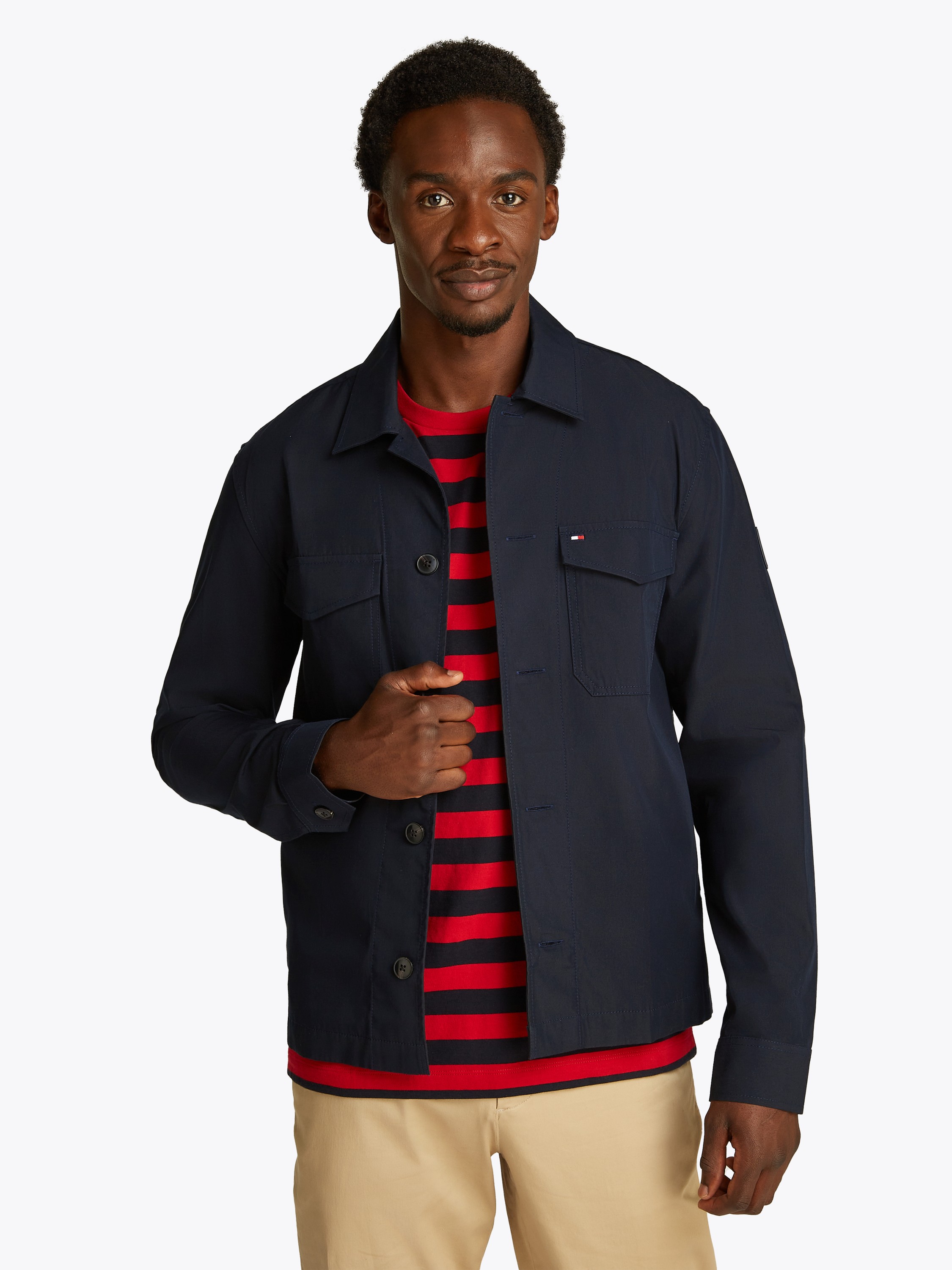 Flag Embroidery Twill Shirt Jacket