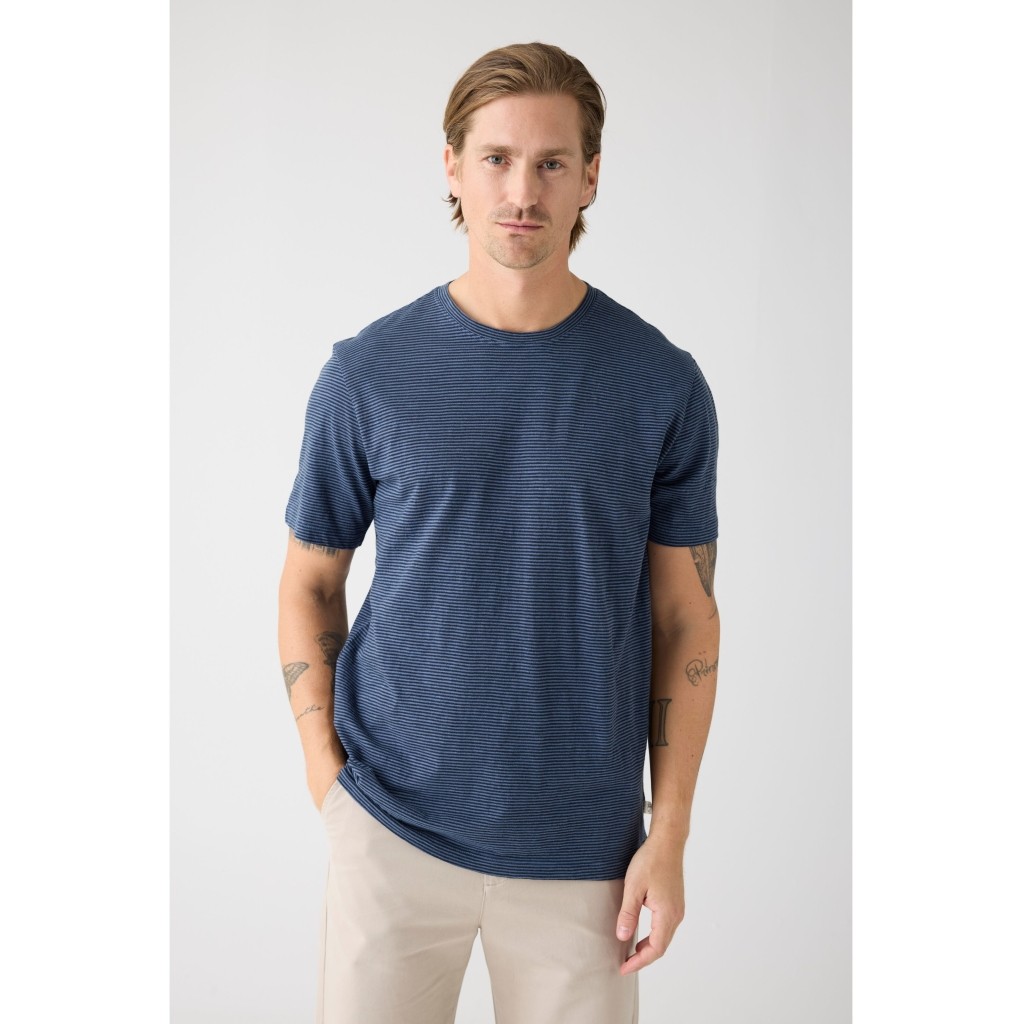 Narrow Striped Slub tee Gots/vegan