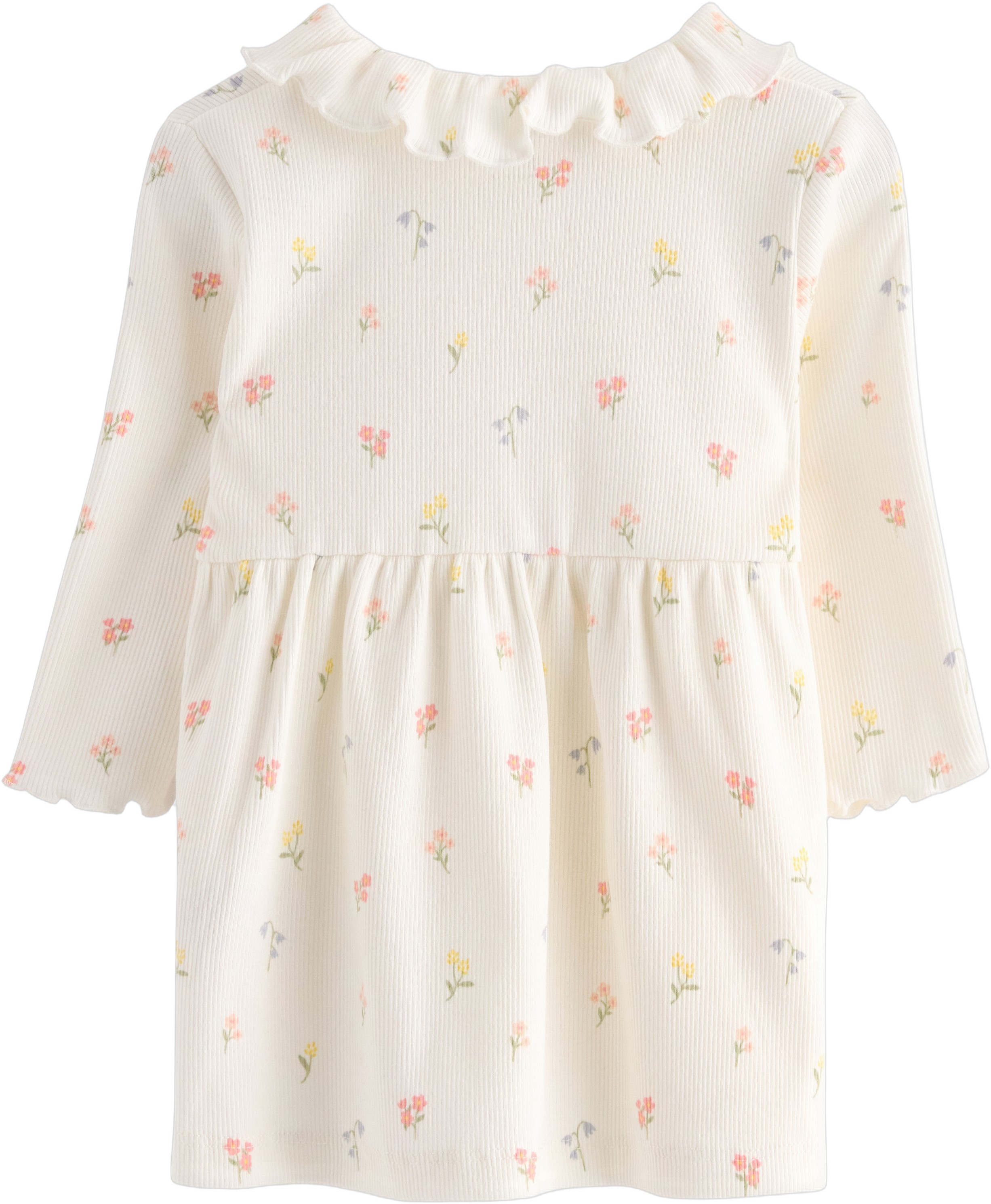 Soft Ribbed Dress With Long Sleeves