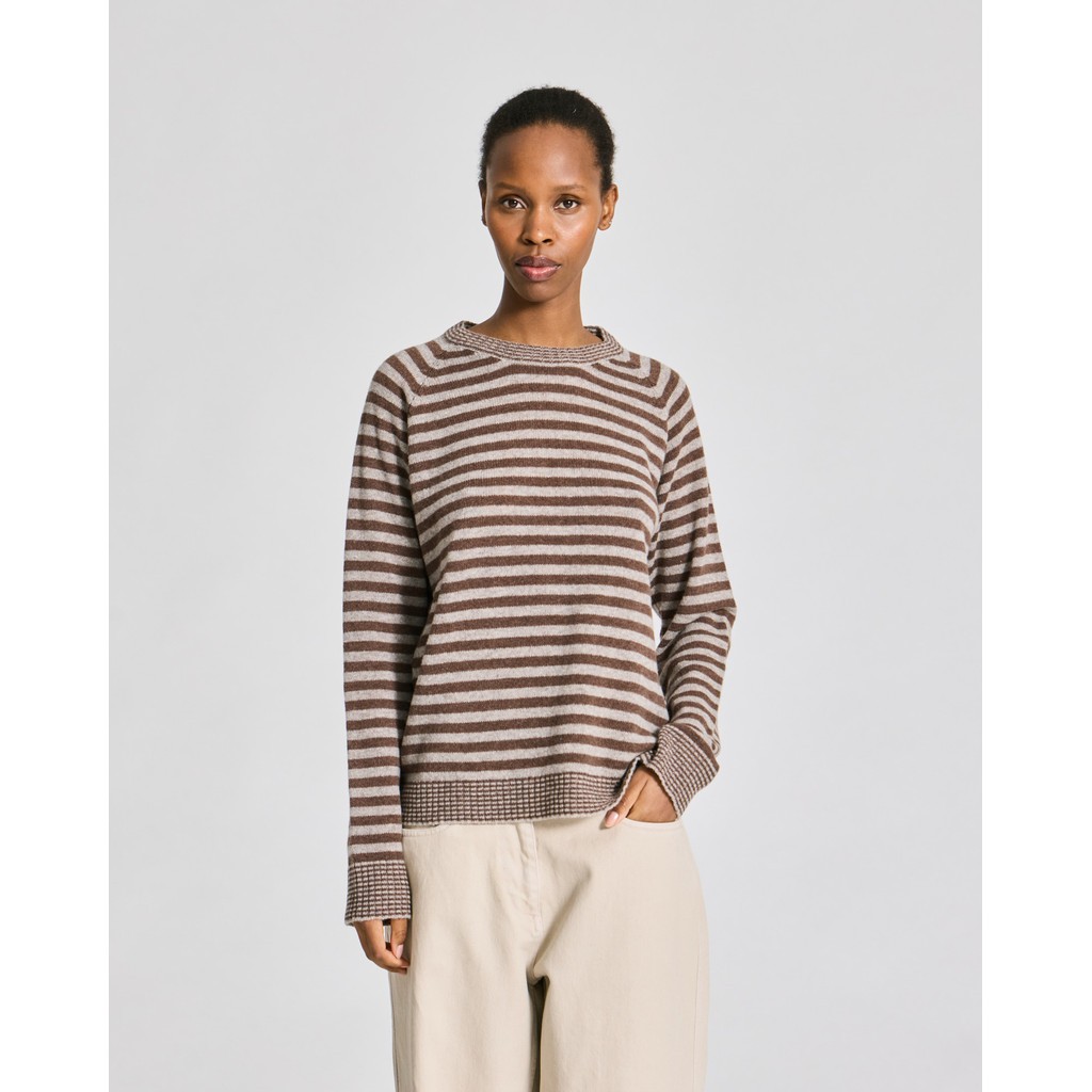 Gertrud L/S Striped Pullover Lambswool Knit