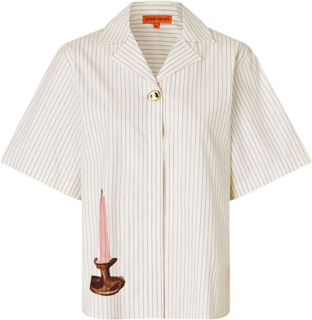 2339 Crisp Stripe Shirting, Bowling Collar Shirt