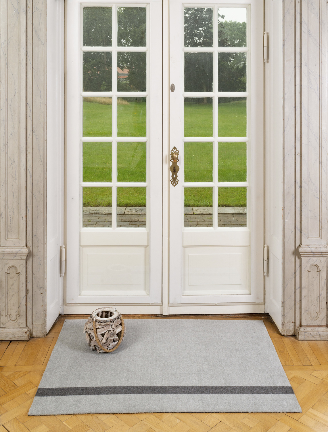 Løber, 130x90 cm, Stripe Vertical Lysegrå/steelgrey - Køb til DKK 899 - Spar 25%