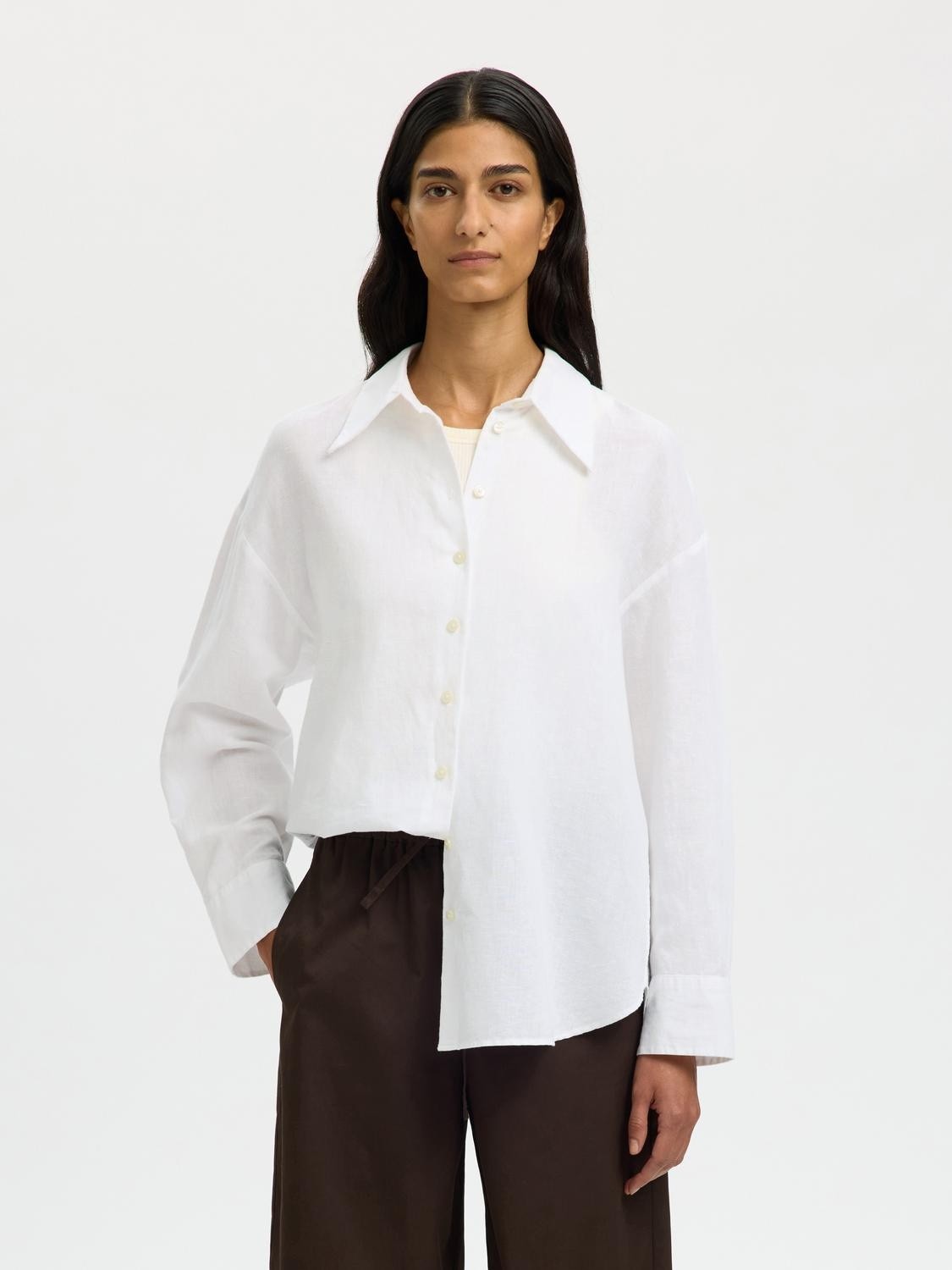 Slfcleo Oversize Linen Blend Shirt