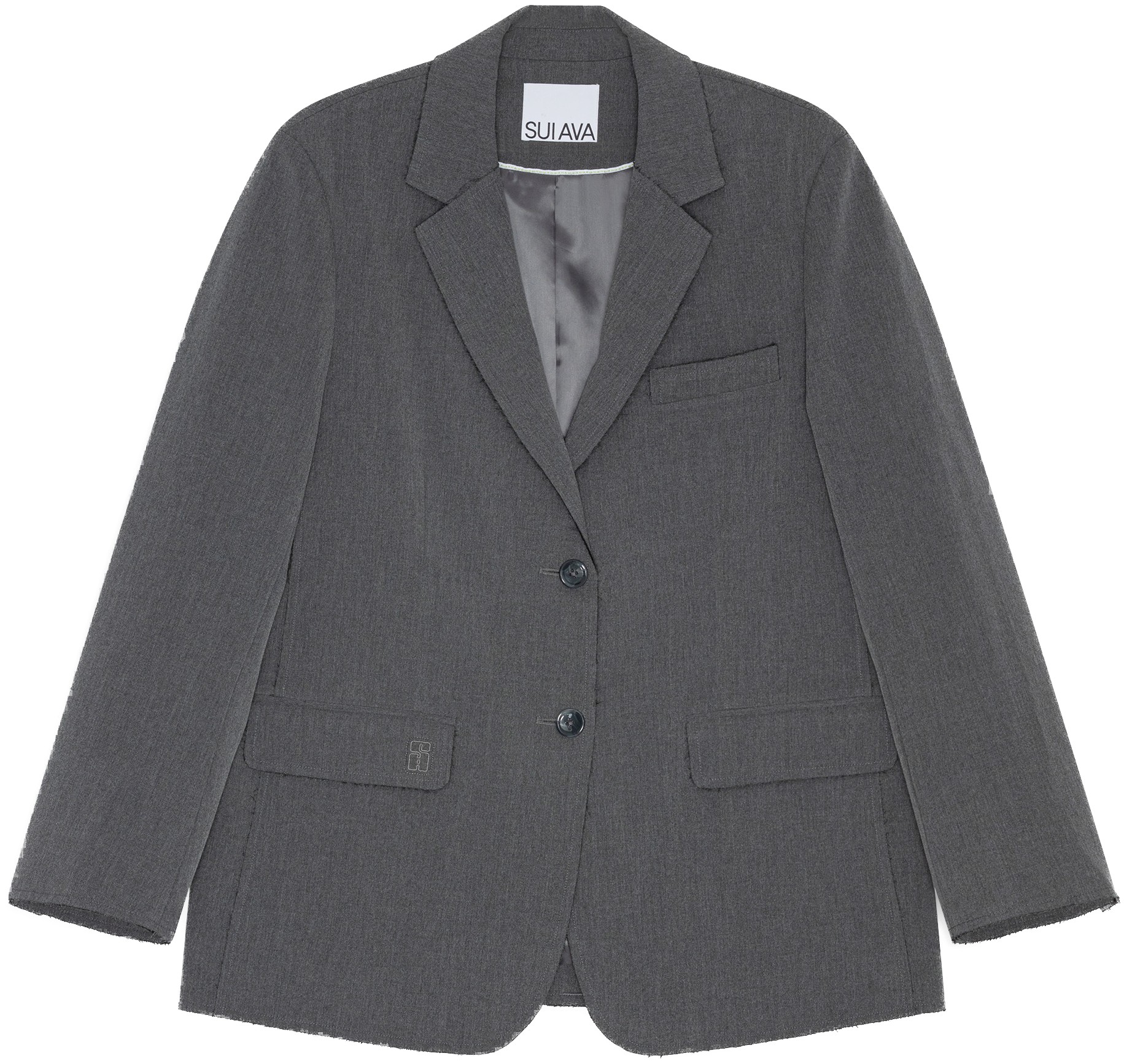 Raw Hem Oversized Blazer