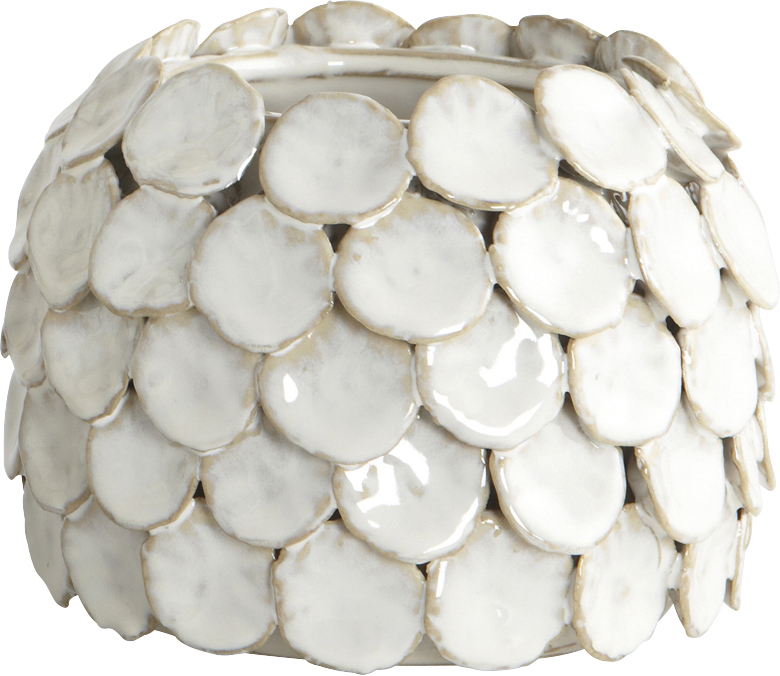 Vase, Dot, Hvid, dia: 15 cm, h: 10 Ch0500