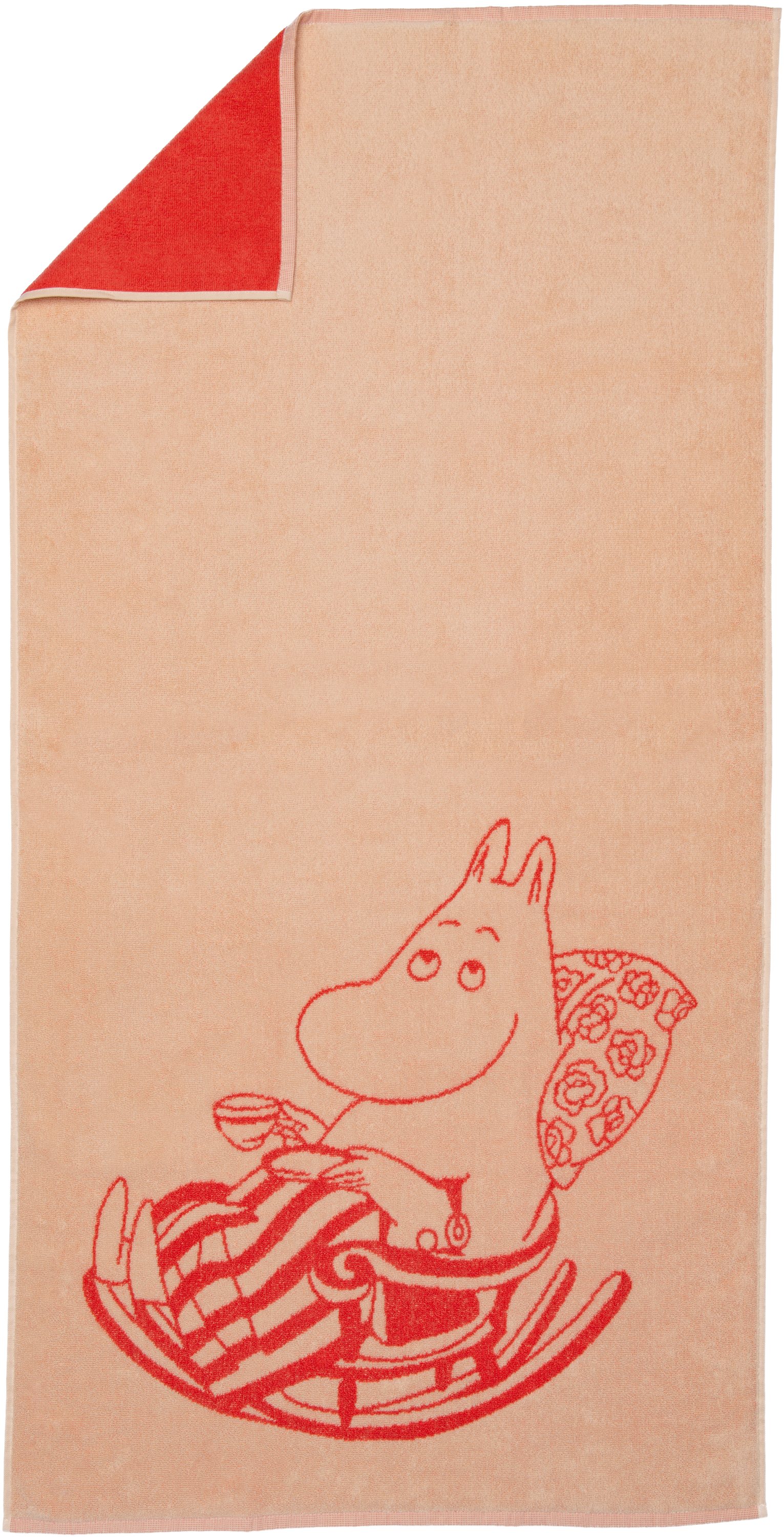 Moomin Arabia Badehåndklæde 70×140, Moomin Mamma (Peach)