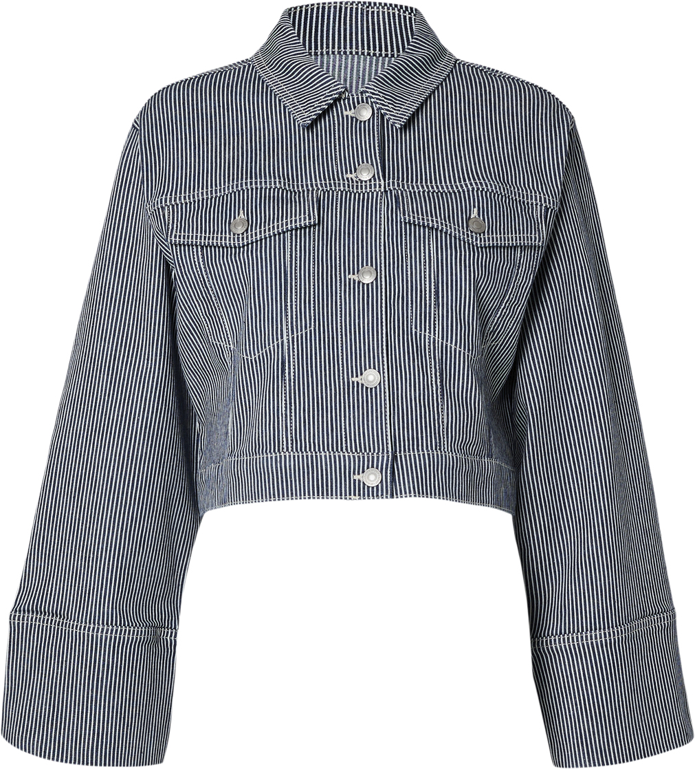 Slfmyra LS Stripe Short Denim Jacke