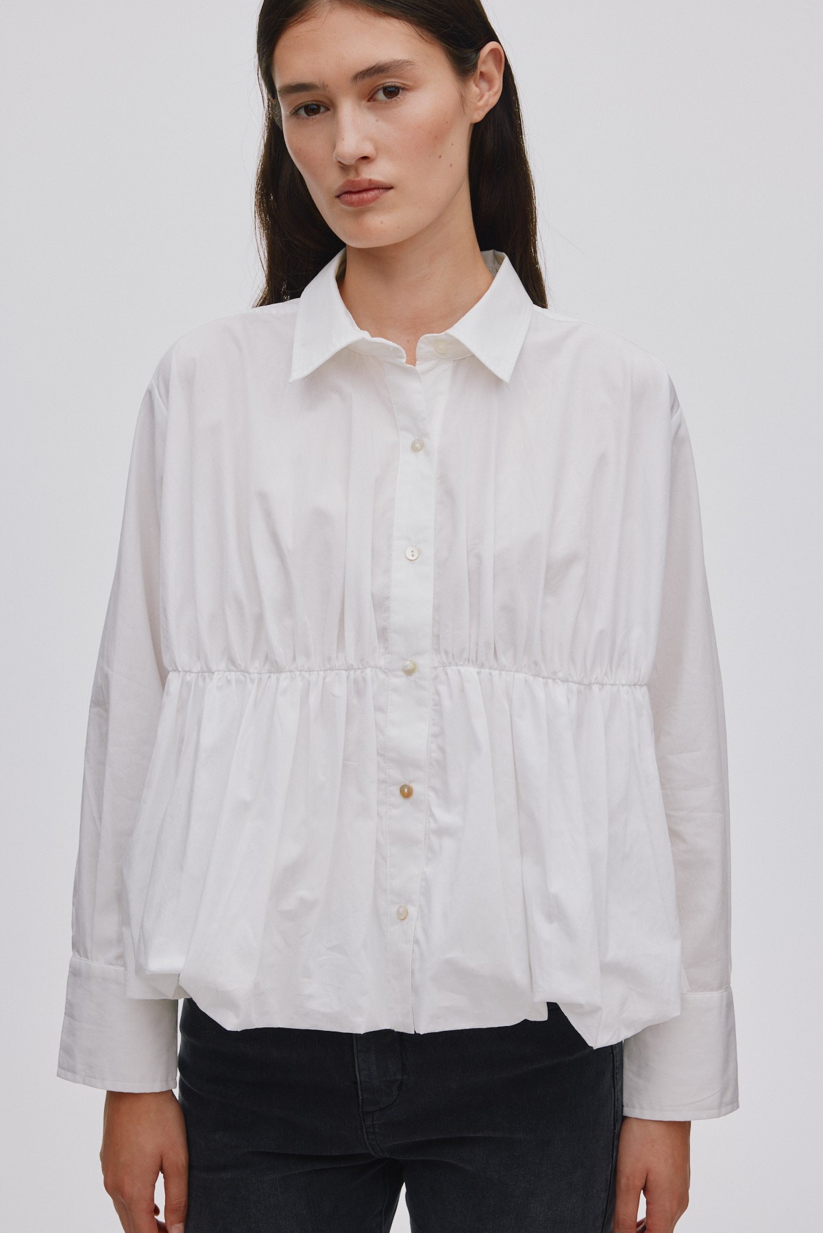 Poplin Puffed hem Shirt Sophie