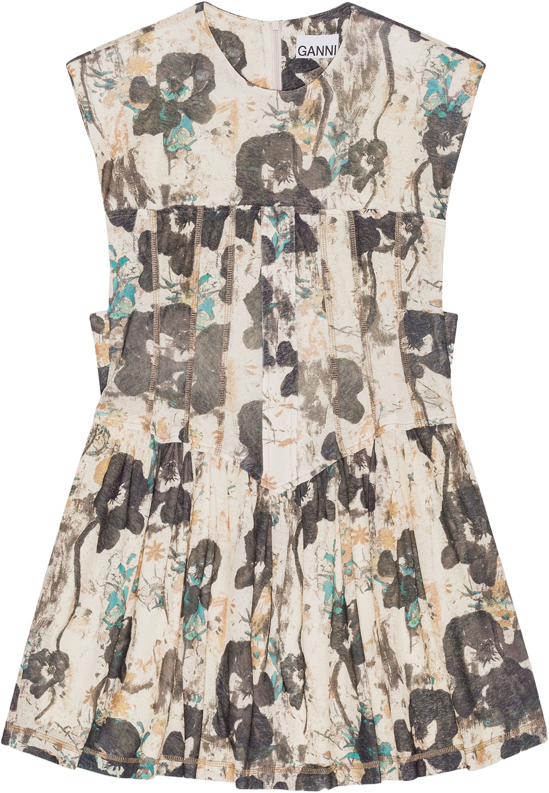 Printed Marl Mesh Corset Mini Dress