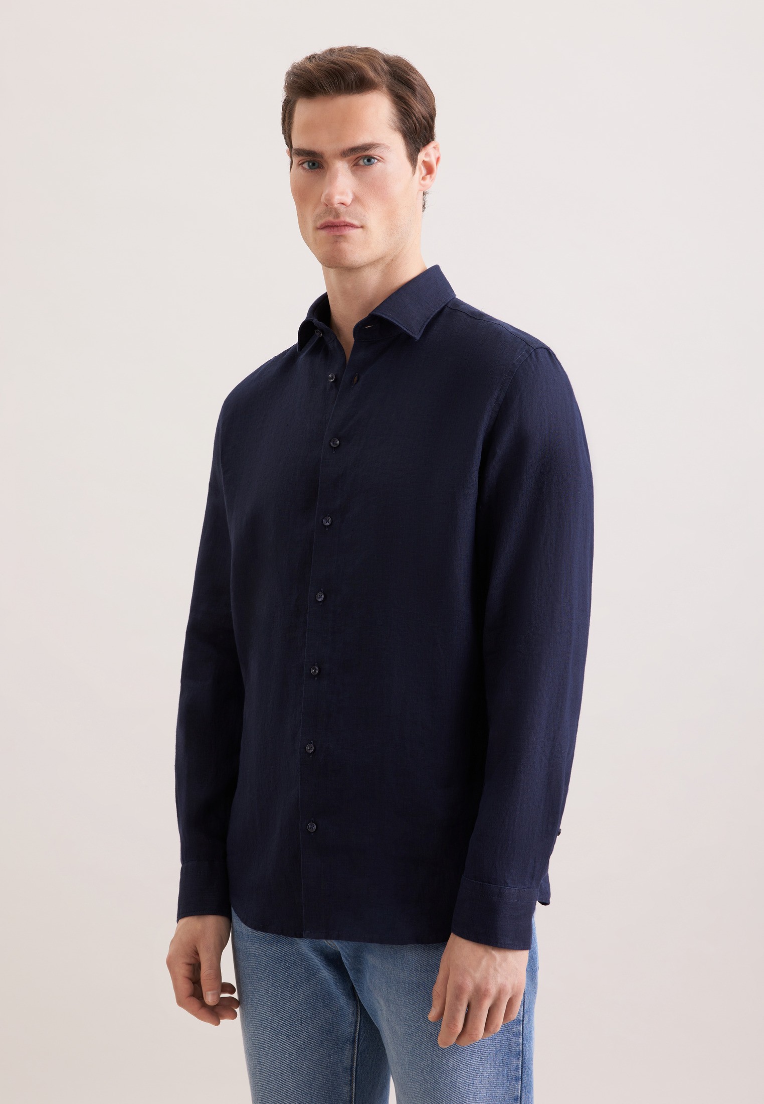 Linen Shirt Slim 1/1 Kentcollar Uni