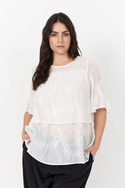 Curvy Wasilicia 3 Bluse Off White