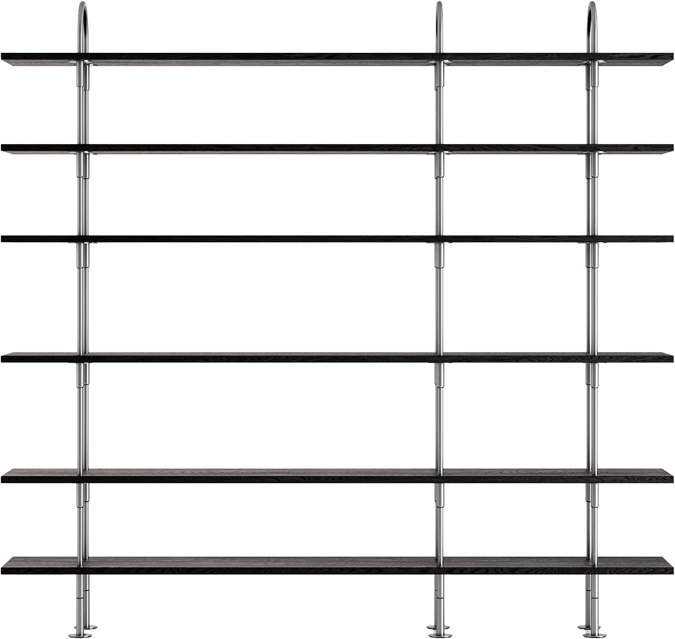 Keen Shelving System, 3 Arches, 208, 6 Shelves Frame: Black