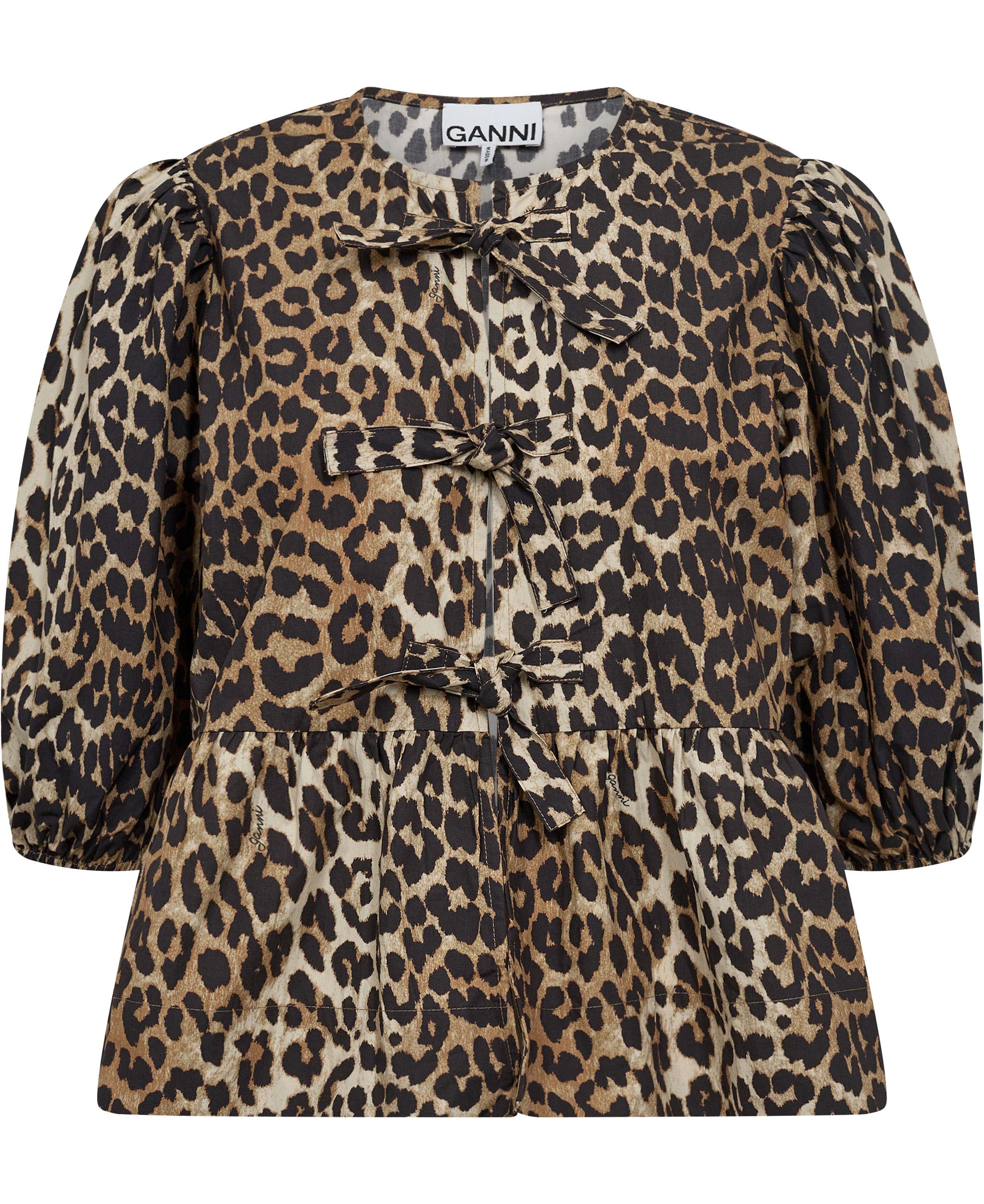 Printed Cotton Poplin Peplum Blouse