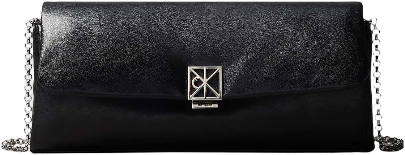 Padded Emblem Hardware Crossbody Clutch