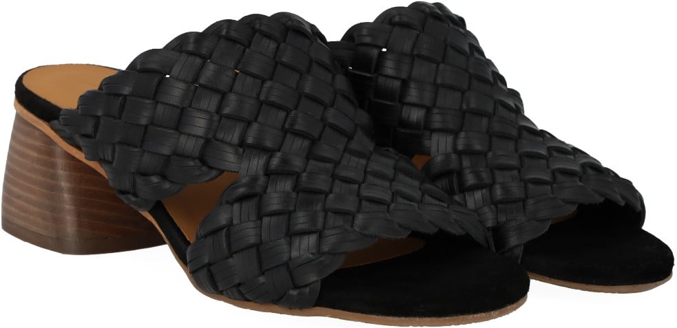 Mule med Flettet Læderdetalje