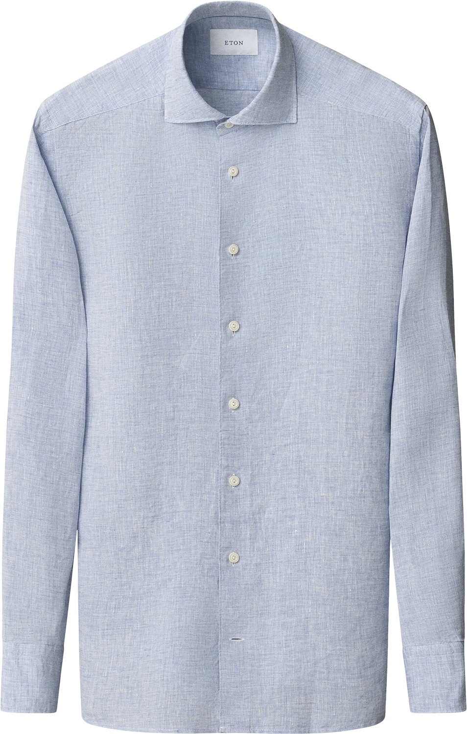 Contemporary Fit Light Blue Solid Plain Weave Linen Shirt