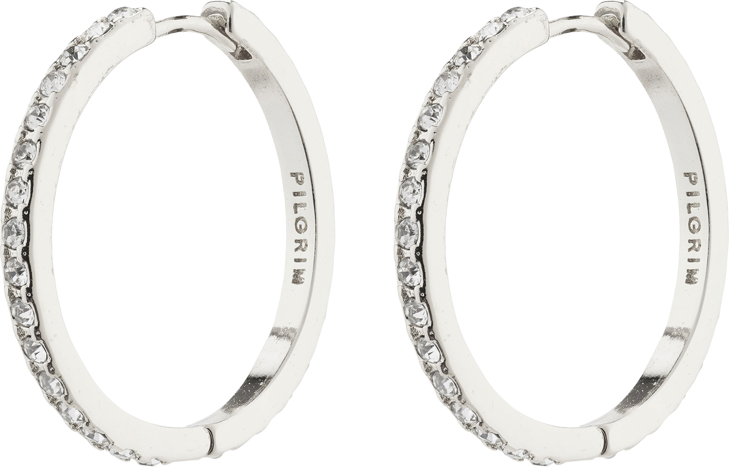 Ebna Maxi Crystal Hoops Silverplated