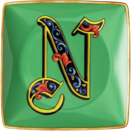 Bowl 12cm sq. Flat, Holiday Alphabet N, Versace