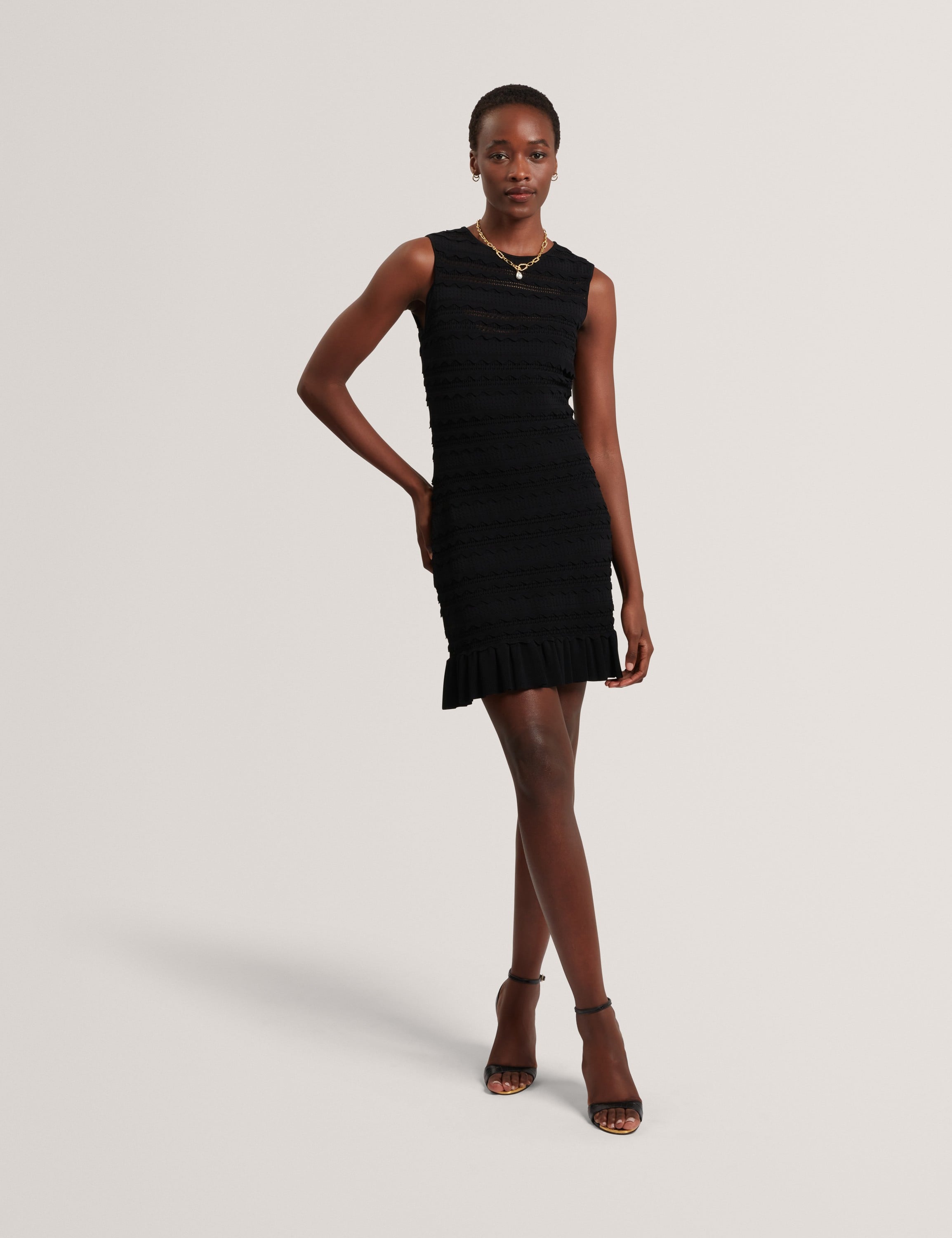 Avela Knitted Mini Dress With Frill