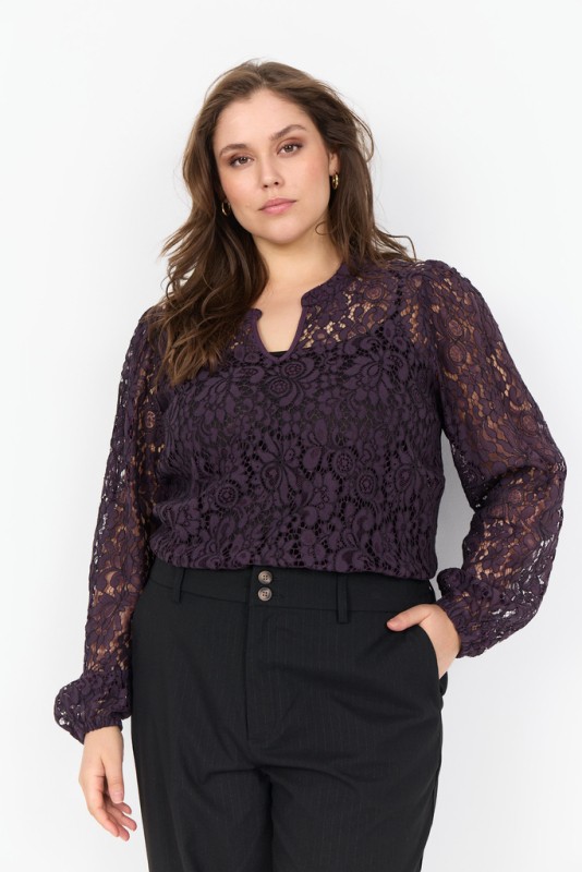 Curvy Wakila 1 Bluse Lilla