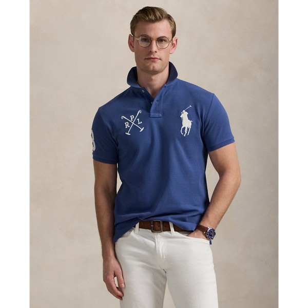 Custom Slim Fit Big Pony Mesh Polo Shirt