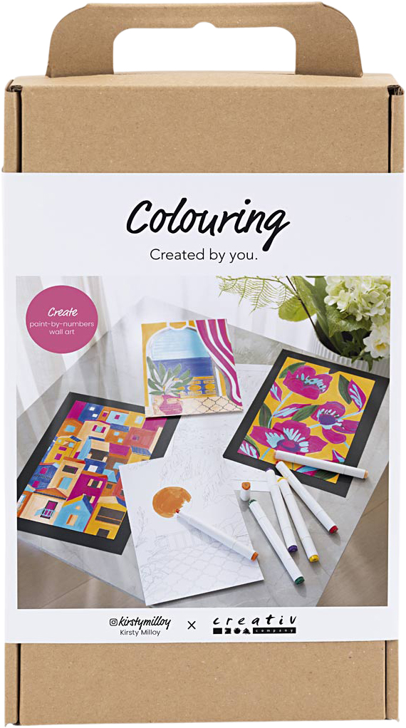 DIY Kit Farvelægning, Paint by Numbers, Markers