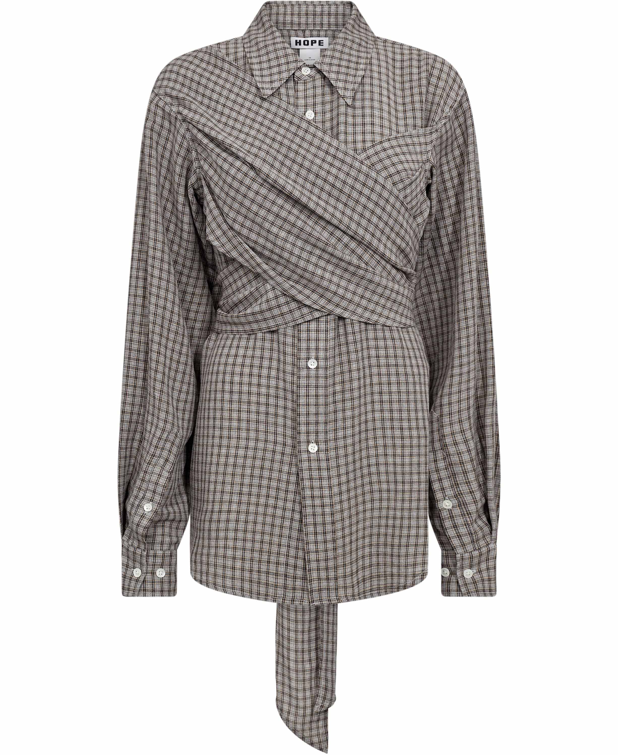 Twisty Shirt Soft Grey Check36