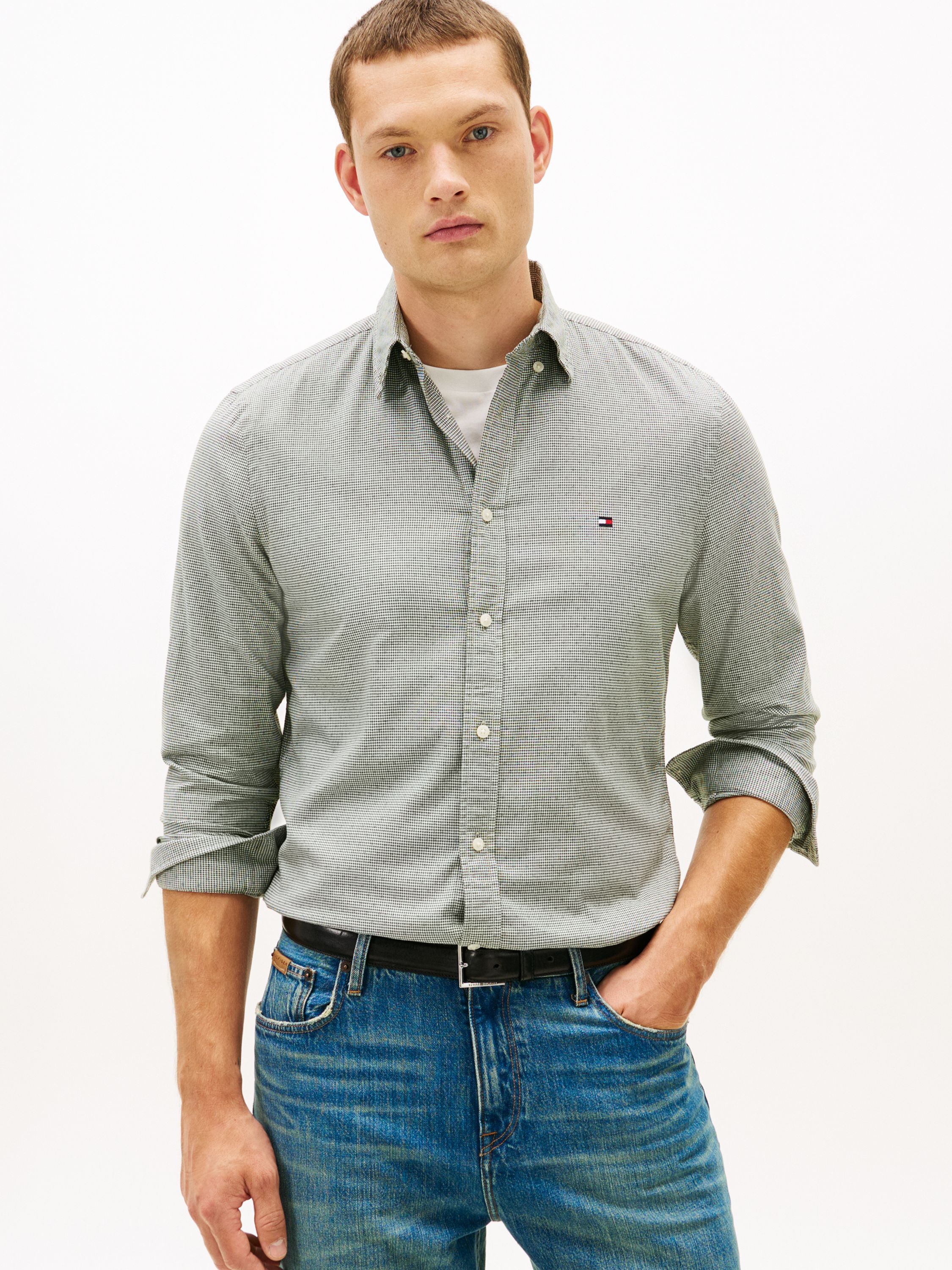 Flex Poplin Mini Print SF Shirt