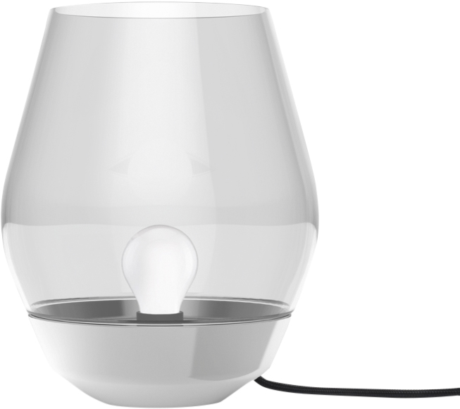 Bowl Table Lamp Stainless Steel Light Smoked Glass