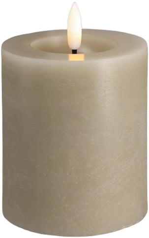 Moods & More LED Pillar Candles, Rock, Melted, Kit Grey 74