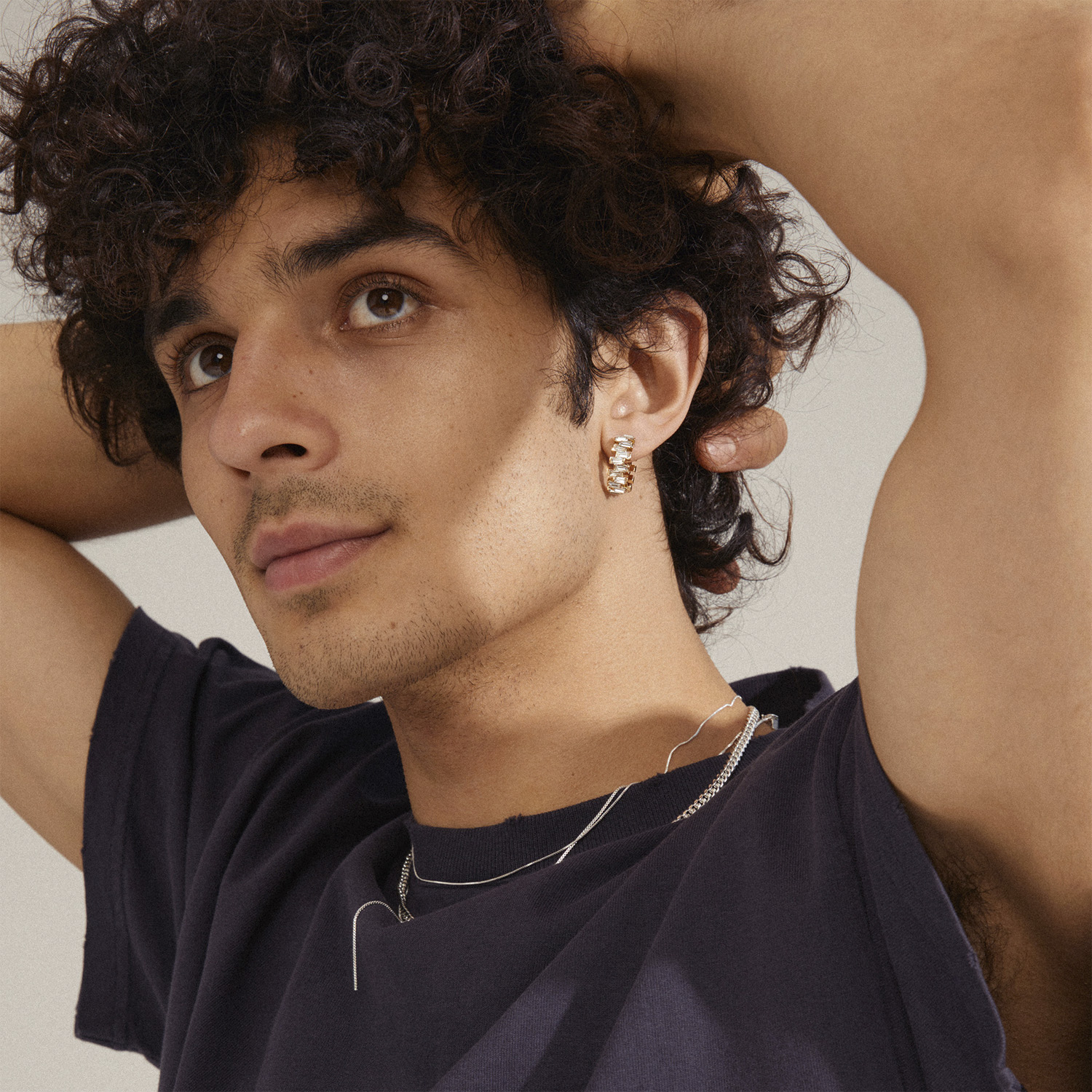 Heli Recycled Crystal Hoop Earrings Goldplated