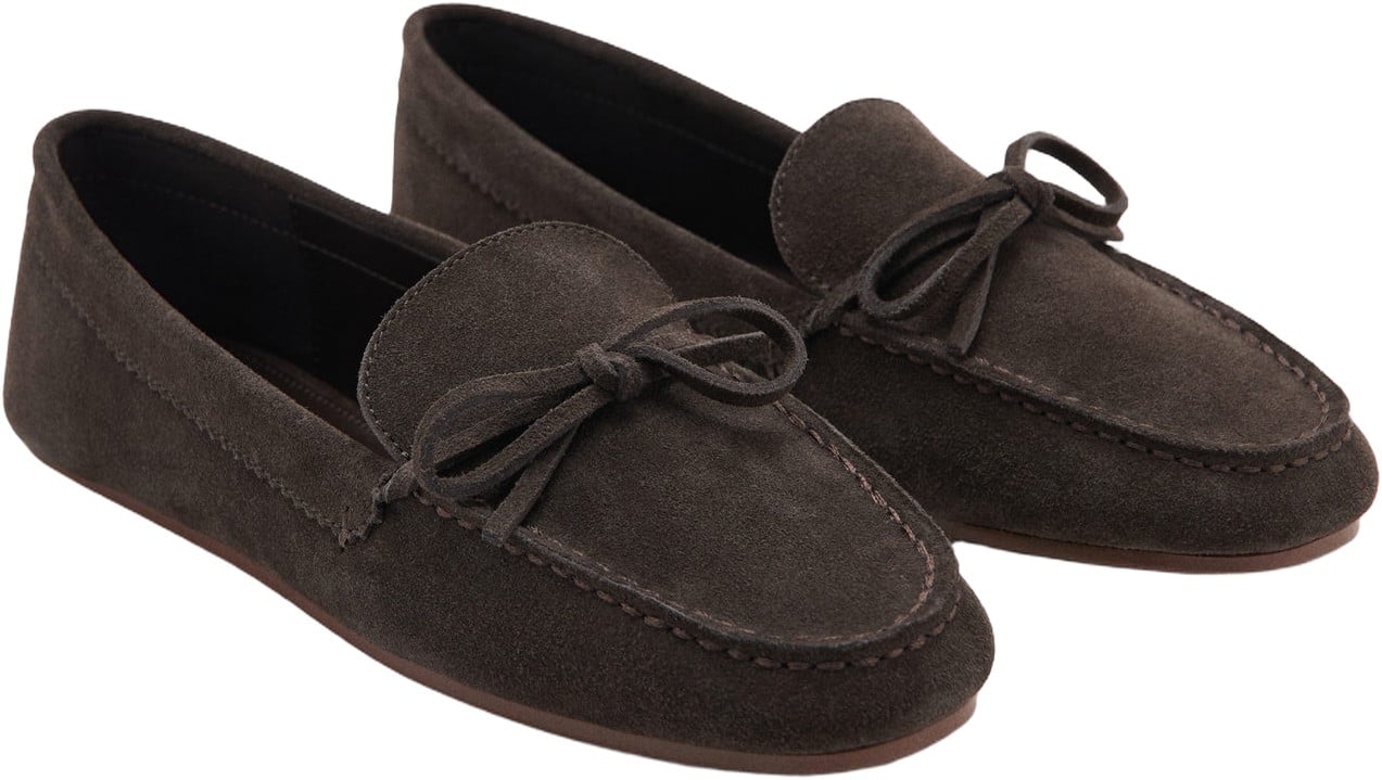 Suede Moccasin With bow