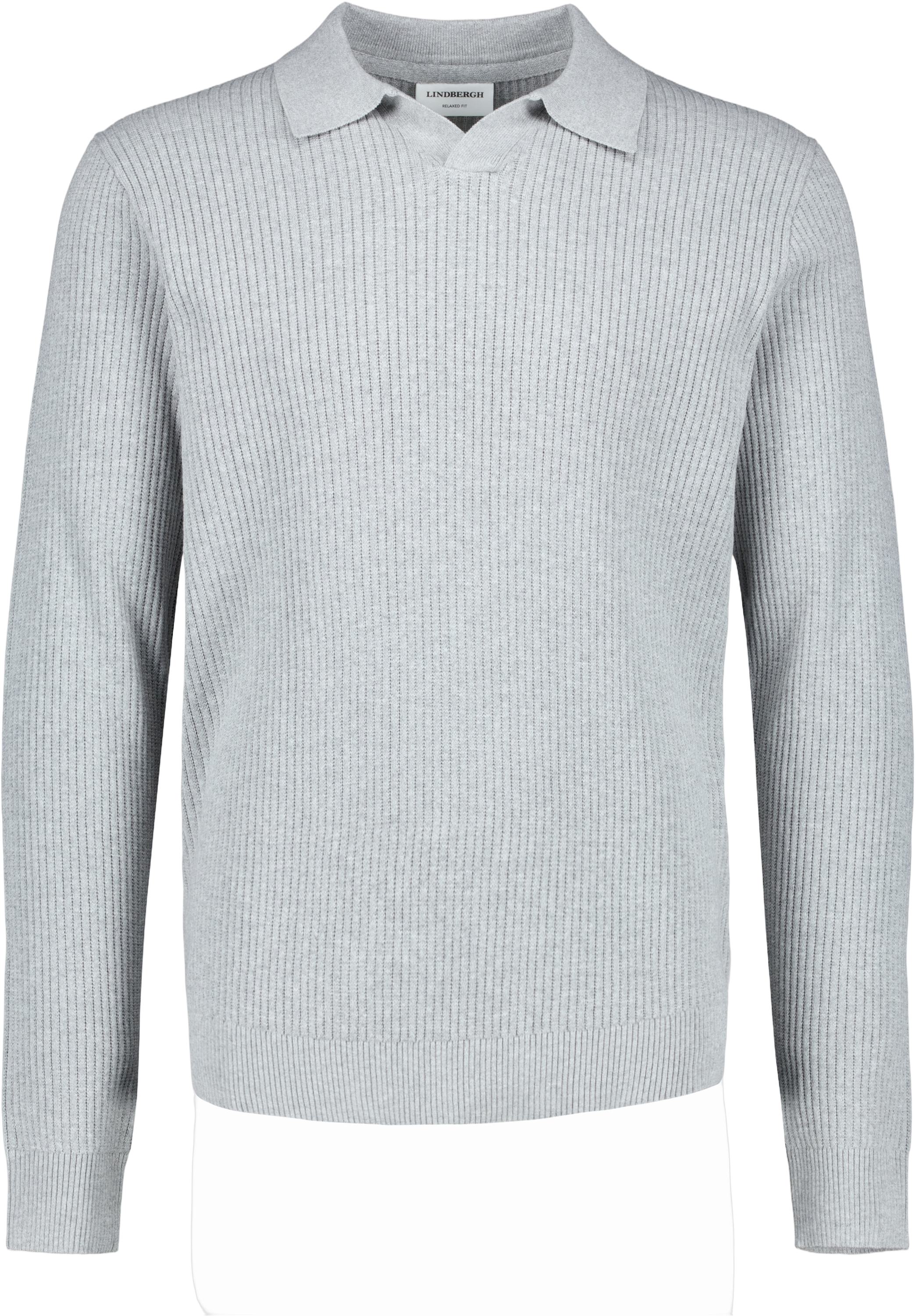 Ribbed L/S Vneck Polo